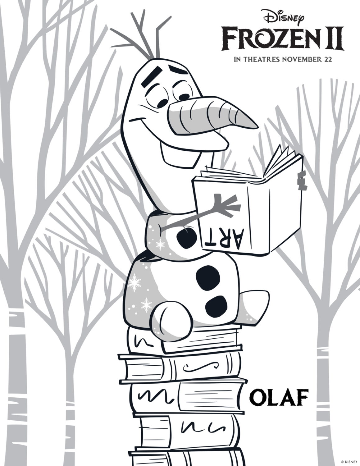 Frozen 2 Olaf Coloring Page