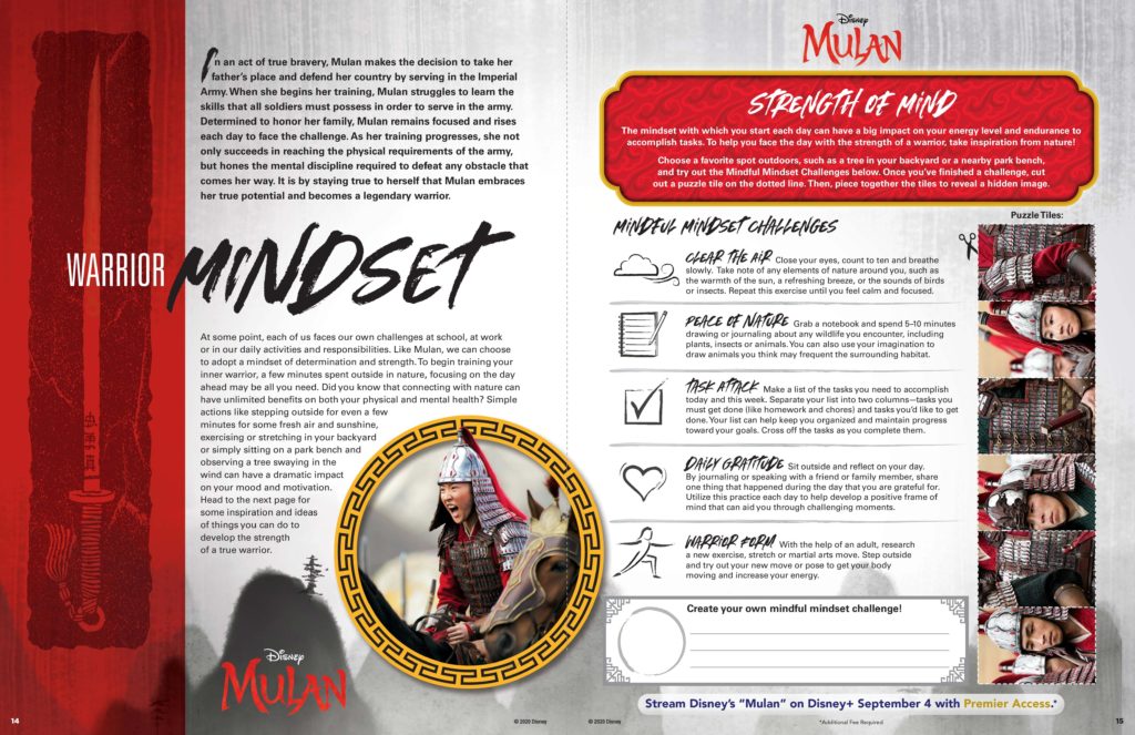 MULAN Mindset Activity Sheet